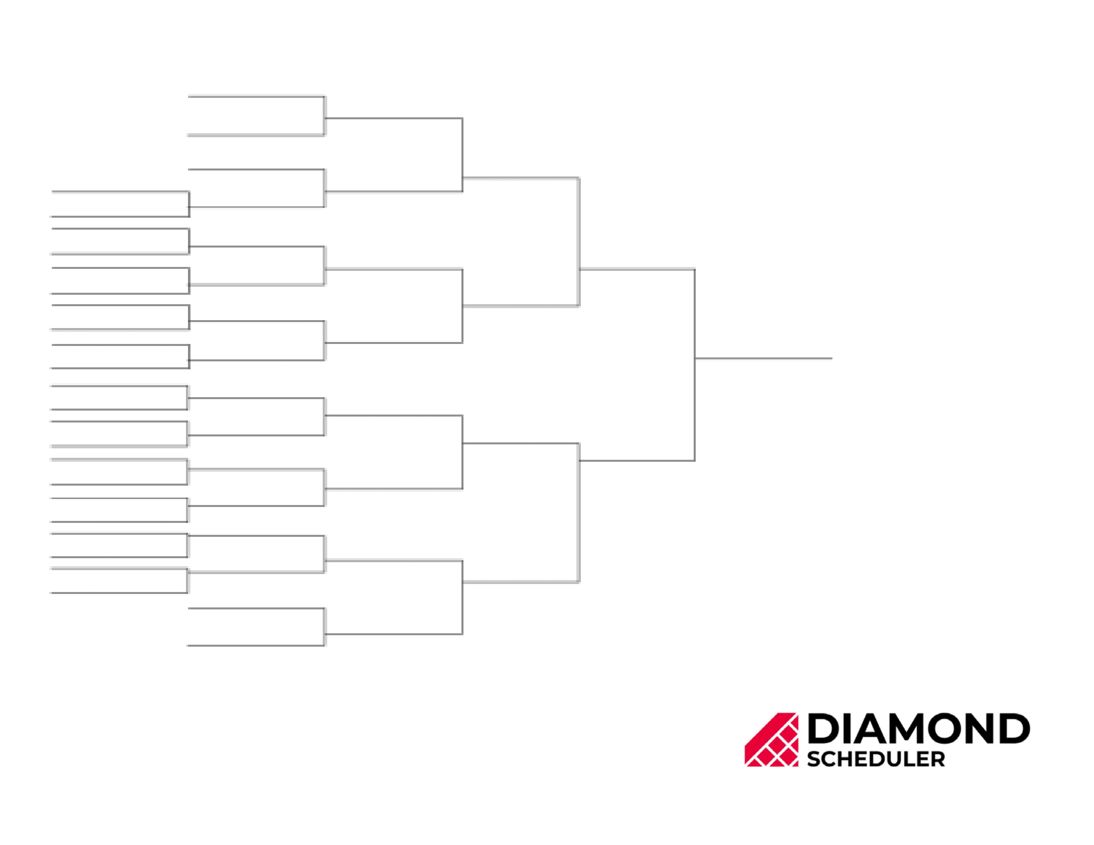 27 Team Single Elimination Bracket Printable Diamond Scheduler